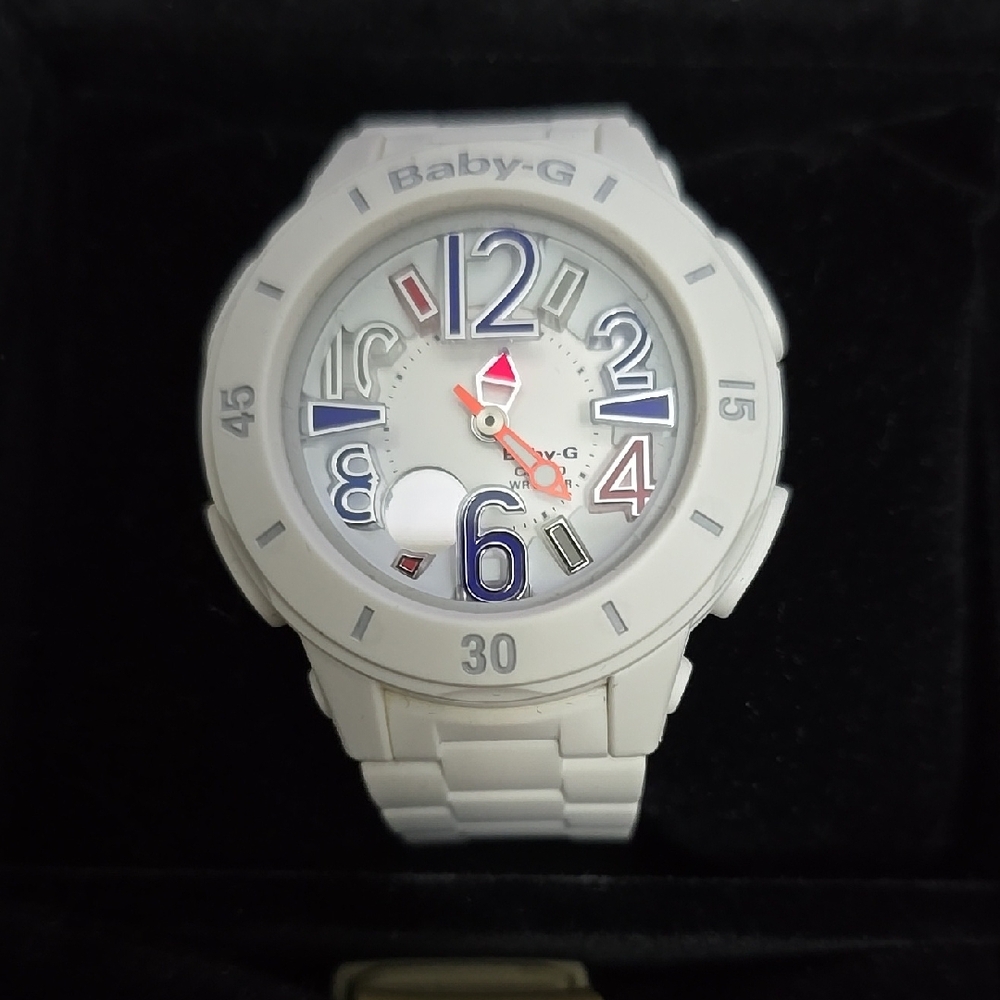 Baby-G White Watch with Colorful Dial
